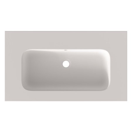 Riho Livit Velvet Top Umywalka meblowa lub wisząca 80,5x46 cm z otworem na baterię biały mat F70042D/W008004105