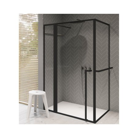 Riho Lucid GD203 Kabina prostokątna 120x80x200 cm profile czarny mat szkło przezroczyste GD212B080/G005019121