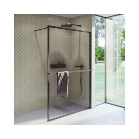 Riho Lucid GD400 Kabina Walk-in 100x200 cm profile czarny mat szkło przezroczyste GD410B000/G005026121