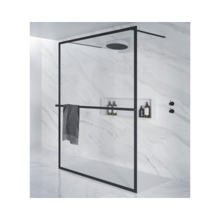 Riho Lucid GD401 Kabina Walk-in 120x200 cm profile czarny mat szkło przezroczyste GD312B000/G005031121