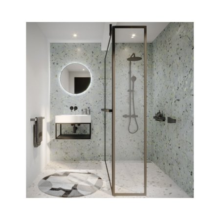 Riho Lucid GD402 Swing Kabina prysznicowa walk-in 160x40x200 cm profile czarny mat szkło przezroczyste G005063121