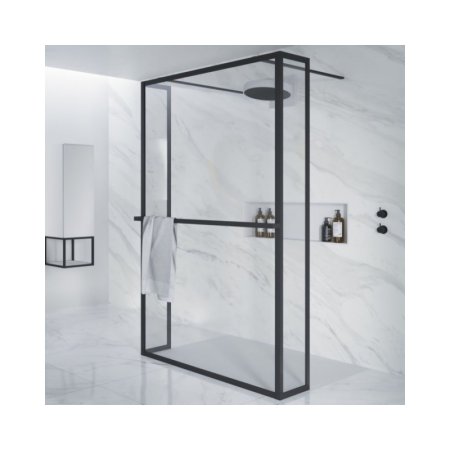 Riho Lucid GD404 Kabina Walk-in 140x30x200 cm profile czarny mat szkło przezroczyste GD314B030/G005040121
