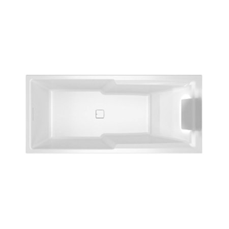 Riho Still Shower LED Wanna prostokątna 180x80 cm z napełnianiem przez przelew z oświetleniem LED zagłówek po prawej stronie biała B103014005
