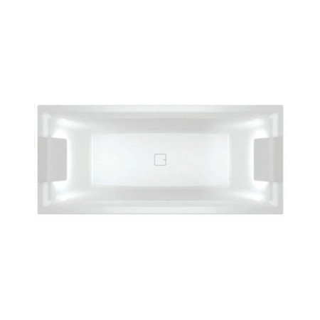 Riho Still Square LED Wanna prostokątna 180x80 cm z napełnianianiem przez przelew z oświetleniem LED zagłówki po obydwu stronach biała B099035005