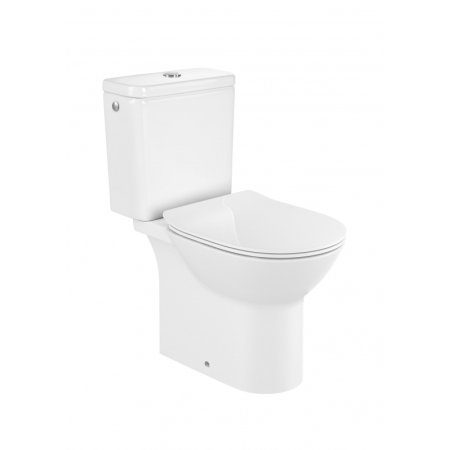 Roca Debba Zestaw Toaleta WC kompaktowa 65,5x35,5 cm bez kołnierza + zbiornik + deska wolnoopadająca biały A34D995000