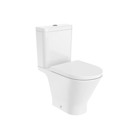 Roca Gap Round Toaleta WC kompaktowa 65,5x37x79 cm bez kołnierza Rimless biała A3420N8000