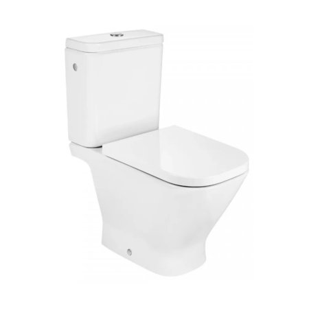 Roca Gap Square Toaleta WC stojąca Rimless bez kołnierza kompakt biały z powłoką Supraglaze A342479S00