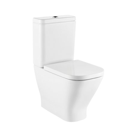 Roca Gap Square Toaleta WC stojąca Rimless bez kołnierza kompakt biały z powłoką Supraglaze A34273AS00