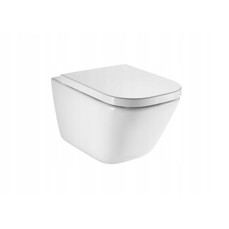 Roca Gap Zestaw Toaleta WC bez kołnierza + deska wolnoopadająca biały A34647LS00+A80148200U