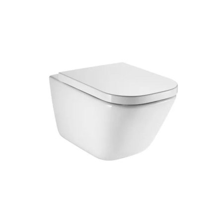 Roca Gap Zestaw Toaleta WC 34,7x54x37 cm bez kołnierza + deska sedesowa wolnoopadająca biały A34H47C000