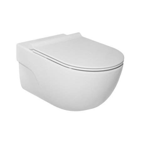 Roca Meridian Toaleta WC podwieszana 56x36 cm Rimless bez kołnierza z powłoką MaxiClean, biała A34624L00M
