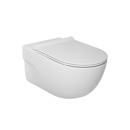 Roca Meridian Zestaw Toaleta WC podwieszana Rimless bez kołnierza + deska wolnoopadająca biały A34H240000