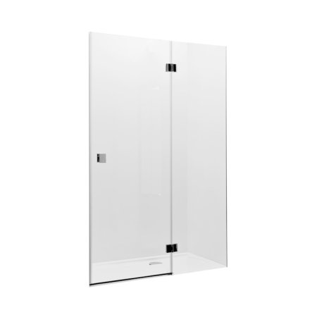 Roca Metropolis Drzwi prysznicowe z polem stałym 120x195 cm z powłoką MaxiClean, profile chrom szkło przezroczyste AMP3412012M
