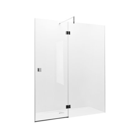 Roca Metropolis Drzwi prysznicowe z polem stałym 160x195 cm z powłoką MaxiClean, profile chrom szkło przezroczyste AMP3416012M
