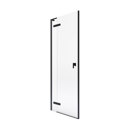 Roca Metropolis-N Drzwi prysznicowe uchylne 100x200 cm profile czarne szkło przezroczyste z powłoką MaxiClean AMP0810016M