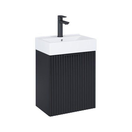 Roca Reef Unik Zestaw szafka podumywalkowa 43,4x30,5x50 cm czarny mat + umywalka meblowa biała A852446532
