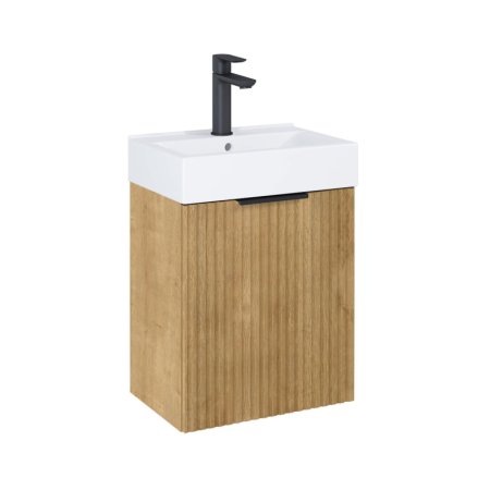 Roca Reef Unik Zestaw szafka podumywalkowa 43,4x30,5x50 cm jasny dąb + umywalka meblowa biała A852446464