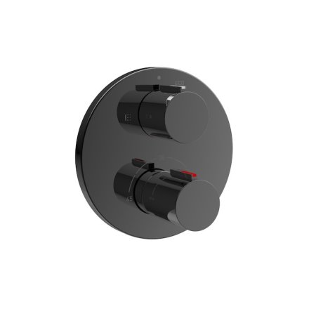 Roca T-1000 Black Bateria wannowo-prysznicowa termostatyczna podtynkowa czarny połysk A5A0C09CN0