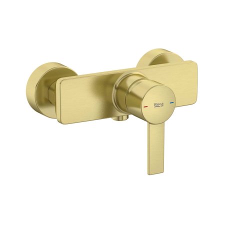 Roca Targa Bateria prysznicowa natynkowa PVD brushed gold z powłoką Everlux A5A215FVA0