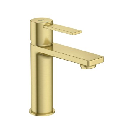 Roca Targa Bateria umywalkowa Cold Start bez korka PVD brushed gold z powłoką Everlux A5A325FVA0