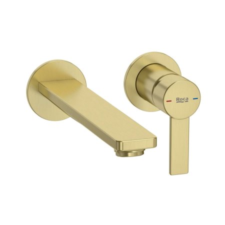 Roca Targa Bateria umywalkowa podtynkowa PVD brushed gold z powłoką Everlux A5A355FVA0