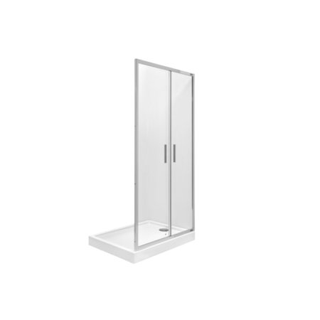 Roca Town Bifold Drzwi prysznicowe składane 80x195 cm profile chrom szkło przejrzyste MaxiClean AMP2408012M