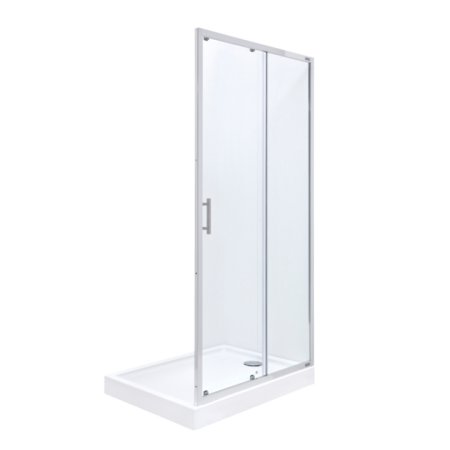 Roca Town Drzwi prysznicowe wnękowe 110x195 cm z powłoką MaxiClean, profile chrom szkło przezroczyste AMP181101M
