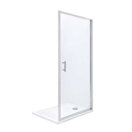 Roca Town Drzwi prysznicowe wnękowe 100x195 cm z powłoką MaxiClean, profile chrom szkło przezroczyste AMP171001M