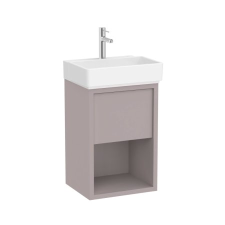 Roca Tura Unik Compacto Zestaw szafka podumywalkowa 45x36x60 cm szara + umywalka meblowa biała A852023559