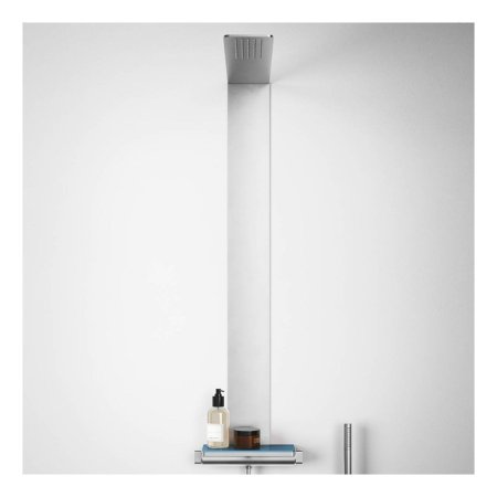 Ronal Azulejo Panel prysznicowy termostatyczny z deszczownicą stal szczotkowana/szkło białe UZ00A11