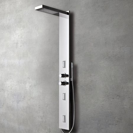 Ronal Flair 150 Panel prysznicowy termostatyczny z deszczownicą stalowy połysk GR000B1H0010000
