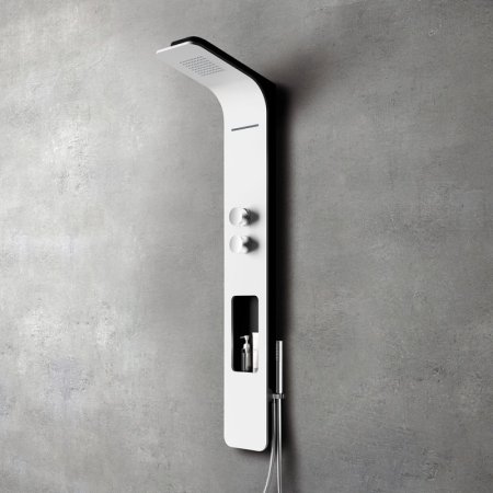 Ronal Glam Panel prysznicowy termostatyczny z deszczownicą biały RL000B1H0000000