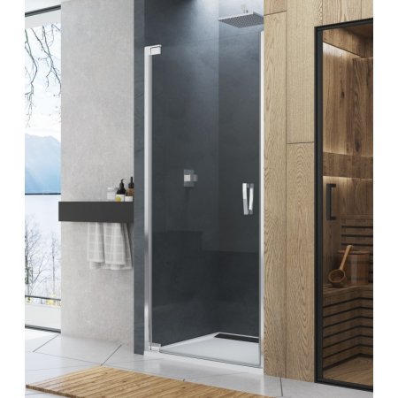 Ronal Sanswiss Cadura CA1C G Drzwi prysznicowe wahadłowe 90x200 cm lewe, profile srebrny połysk szkło przezroczyste Aquaperle CA1CG0905007