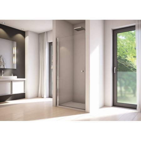 Ronal Sanswiss Solino SOL1 Drzwi prysznicowe uchylne 100x200 cm, profile srebrny połysk szkło przezroczyste Aquaperle SOL110005007