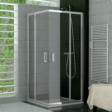 Ronal Sanswiss Top-Line Kabina prysznicowa asymetryczna narożna z drzwiami rozsuwanymi 100x190 cm drzwi prawe, profile białe szkło przezroczyste TOPD10000407