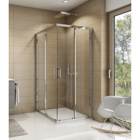 Ronal Sanswiss Top-Line TOP D Drzwi prysznicowe przesuwne 100x190 cm prawe, profile srebrny połysk szkło przezroczyste Aquaperle TOPD10005007
