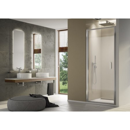 Ronal Sanswiss Top-Line S TLSP Drzwi prysznicowe uchylne 100x200 cm, profile srebrny połysk szkło przezroczyste Aquaperle TLSP1005007