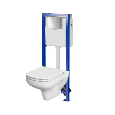 Cersanit Colour SET B961 Zestaw Toaleta WC bez kołnierza + deska wolnoopadająca + stelaż podtynkowy WC Economy + przycisk WC S701-733