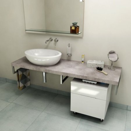 Sapho Avice Blat pod umywalkę 130x49,5 cm cement AV137