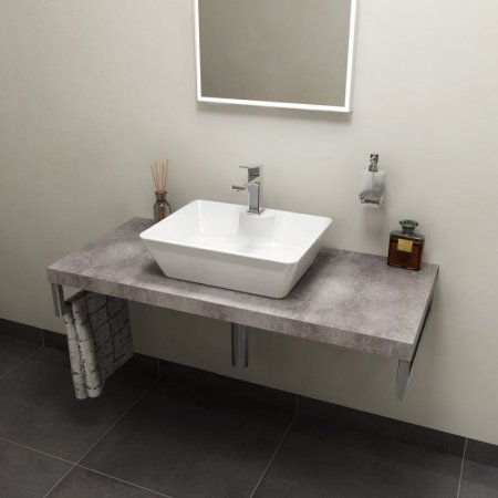 Sapho Avice Blat pod umywalkę 70x49,5 cm cement AV077