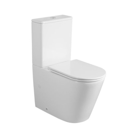 Sapho Avis Zestaw Toaleta WC stojąca kompakt Vortex Rimless bez kołnierza + spłuczka biały PC106V