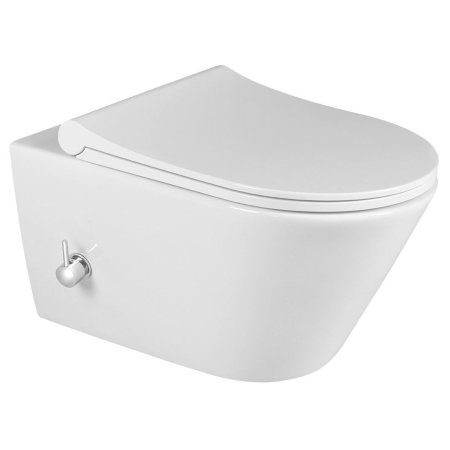 Sapho Avva Cleanwash Toaleta WC myjąca bez kołnierza z dźwignią biały 100315