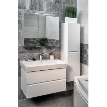 Sapho Filena 85 Zestaw szafka podumywalkowa 82x43x51,5 cm + umywalka meblowa 85x45 cm + słupek boczny 35x30x140 cm + szafka wisząca z lustrem i oświetleniem LED 80x16x70 cm biały/biały mat KSET-060
