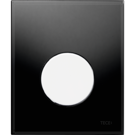 Tece Loop Przycisk spłukujący do pisuaru szklany, szkło czarne, przyciski białe 9242654