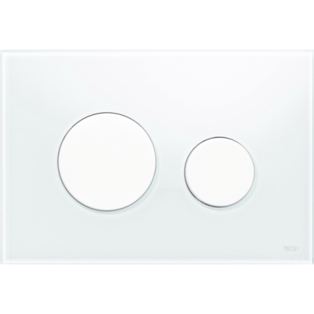 Tece Loop Przycisk spłukujący do WC szklany, szkło białe, przyciski białe 9240650
