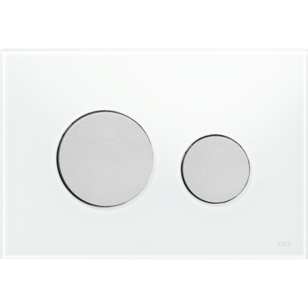 Tece Loop Przycisk spłukujący do WC szklany, szkło białe, przyciski chrom matowy 9240659