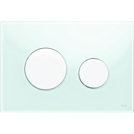 Tece Loop Przycisk spłukujący do WC szklany, szkło zielone, przyciski białe 9240651