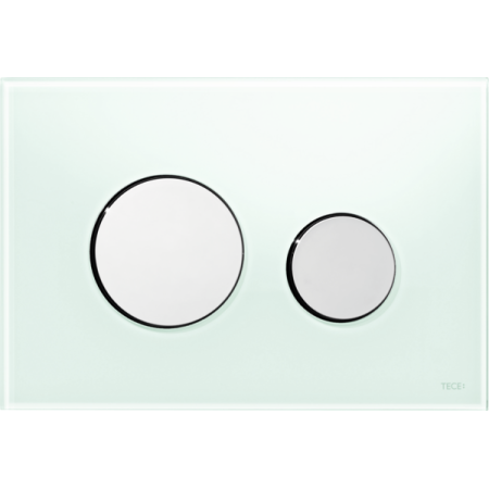 Tece Loop Przycisk spłukujący do WC szklany, szkło zielone, przyciski chrom połysk 9240653