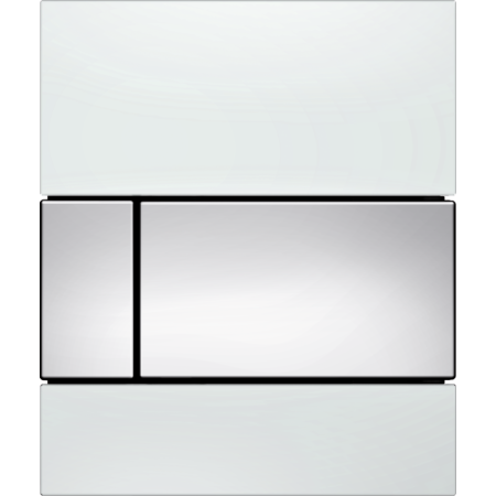 Tece Square Przycisk spłukujący do pisuaru szklany, białe, przyciski chrom połysk 9242802