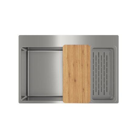 Teka ForLine RS15 71.40 Zestaw Zlewozmywak stalowy jednokomorowy 75x51 cm stal nierdzewna + deska bambusowa + wkładka ociekowa 115000083